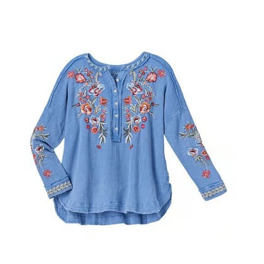 Kyla Seo Boho embroidered guazy tunic